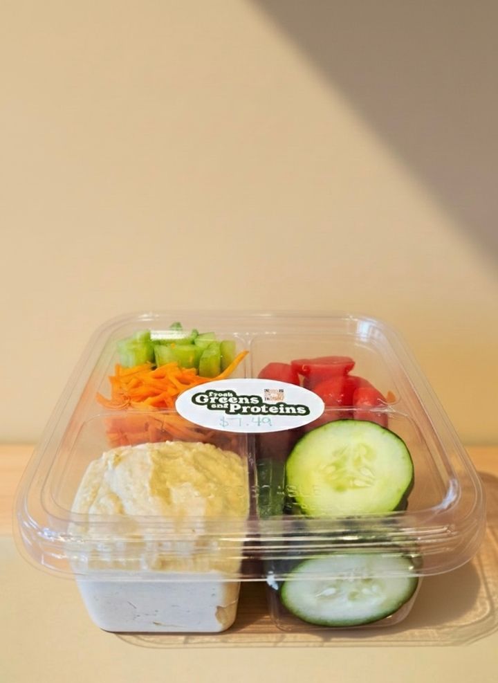 Protein Pack (cucumber, carrot, grape tomato, celery, hummus)